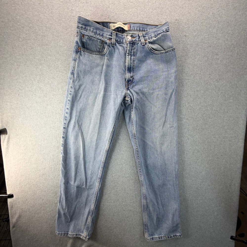 Levis 550 Relaxed‎ Tapered Leg Jeans Mens 33x32 Light Wash Blue Denim 90s Style